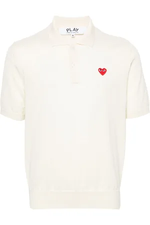 Comme des Garçons Heart-patch wool polo shirt