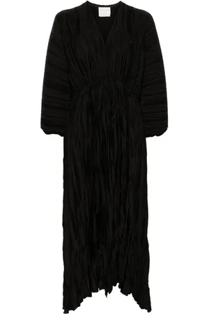 FORTE FORTE Plissé-effect satin dress