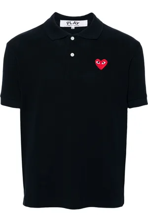 Comme des Garçons Heart-patch cotton polo shirt