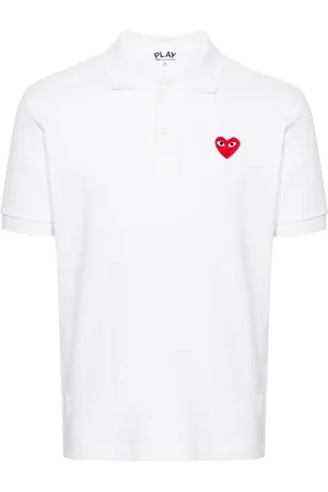 Comme des Garçons Heart-patch piqué polo shirt