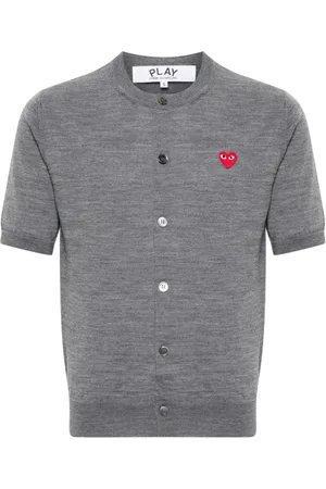 Comme des Garçons Heart-patch wool cardigan