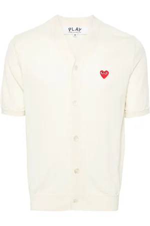 Comme des Garçons Heart-patch wool cardigan