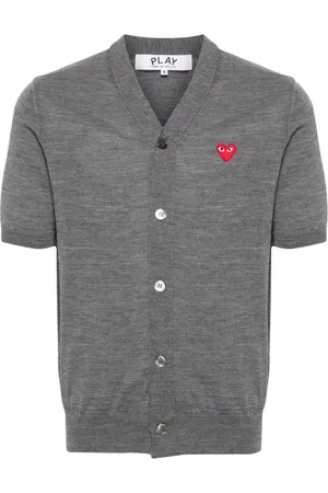 Comme des Garçons Heart-patch wool cardigan