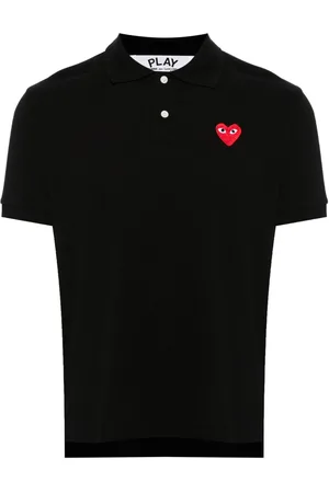 Comme des Garçons Heart-patch piqué polo shirt