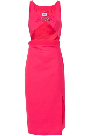 Moschino Clasp-detail cut-out midi dress