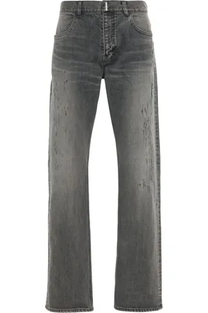 Givenchy Logo-plaque distressed straight jeans