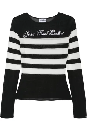 Jean Paul Gaultier Logo-embroidered striped jumper