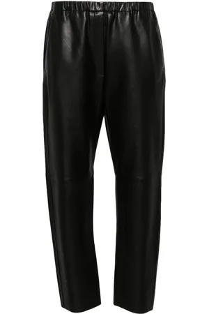 FORTE FORTE Leather tapered trousers