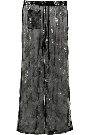 SIEDRES Nedi sequinned wide-leg trousers