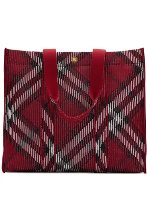Burberry Medium Check knitted tote bag