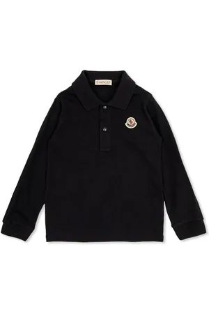 Moncler Tricolour-trimmed long-sleeve polo shirt