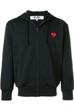Comme des Garçons Heart-patch zip-up hoodie