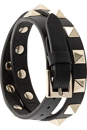 VALENTINO GARAVANI Rockstud double-strap leather bracelet