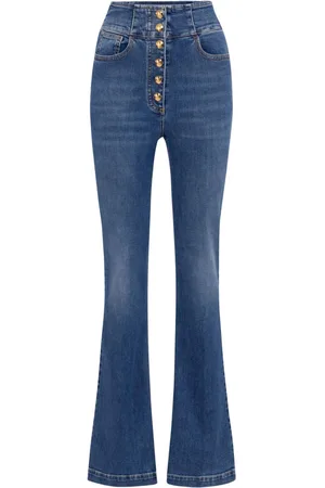 Elisabetta Franchi Press-stud placket bell-bottom jeans