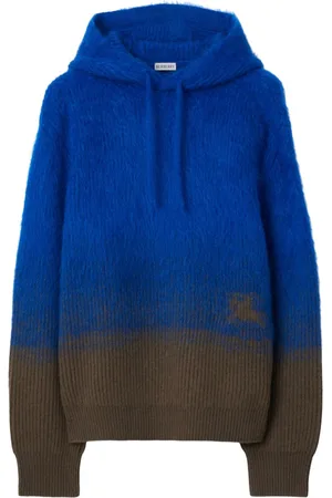 Burberry Two-tone logo-knit hoodie
