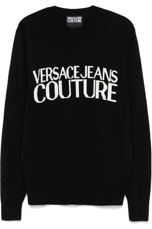 VERSACE Logo-intarsia sweater