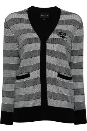 AGNÈS B. Logo-embroidered striped cardigan