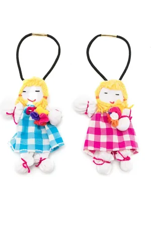AMIR SLAMA Doll-appliqué hair tie