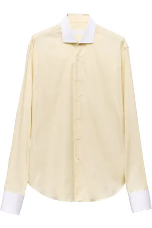 Prada Contrasting-collar cotton shirt
