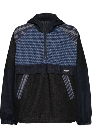 FIVE CM Half-zip denim jacket