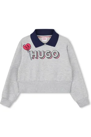HUGO BOSS Collared logo-print sweatshirt