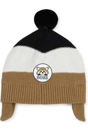 HUGO BOSS Logo-patch knitted beanie