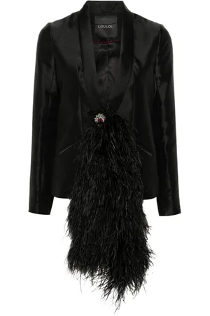 LOULOU Feather-sash blazer