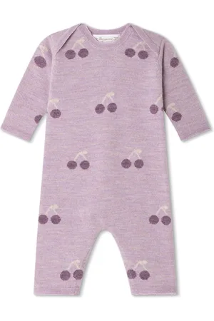 BONPOINT Gwenda cherry-print wool romper