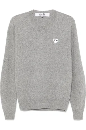 Comme des Garçons V-neck pullover with white heart