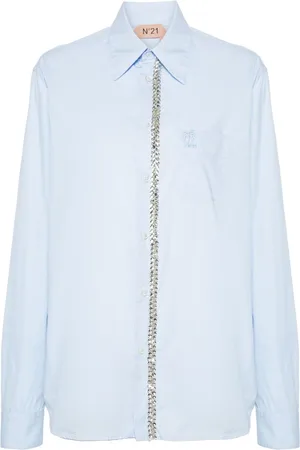 Nº21 Crystal-embellished cotton shirt