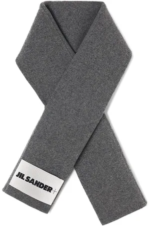 Jil Sander Logo-appliqué mélange-effect scarf
