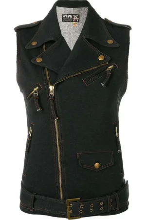 Jean Paul Gaultier Denim effect biker gilet