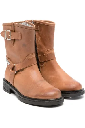 MONNALISA Leather ankle harness boots