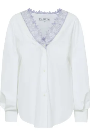 J.W.Anderson V-neck lace-trim shirt