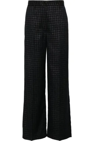 FORTE FORTE Check-pattern wide-leg trousers
