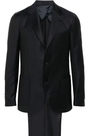 LARDINI Logo-brooch suit