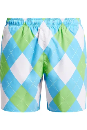 Lacoste Geometric-print swim shorts