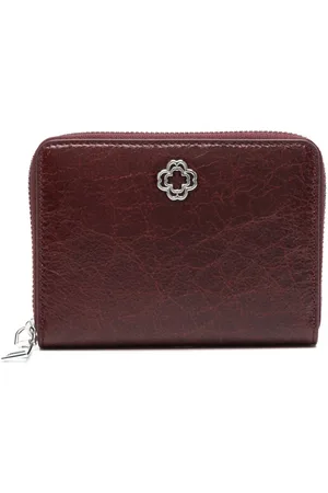 Maje Crackled-leather wallet