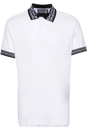VERSACE Contrasting-trim piqué polo shirt