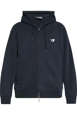 Emporio Armani Embroidered logo zipped hoodie