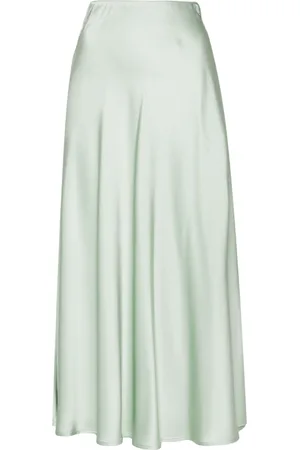 HERNO High-waist satin midi skirt