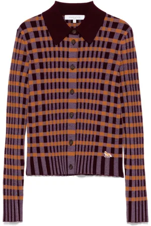 Maison Kitsuné Checked knitted shirt