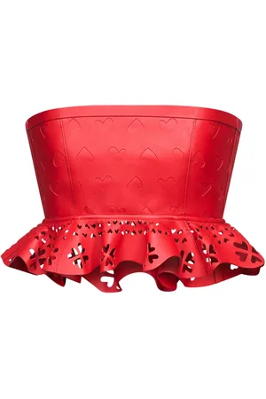 AREA Laser-cut leather heart bandeau