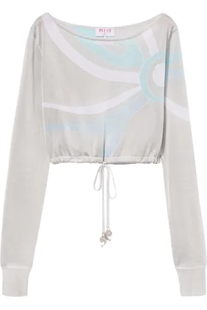 Puccini Marmo-jacquard crop top
