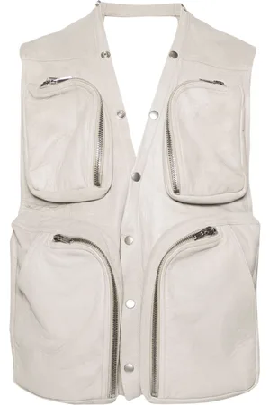 Rick Owens Leather V-neck gilet