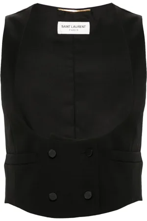 Saint Laurent Double-breasted cropped waistcoat