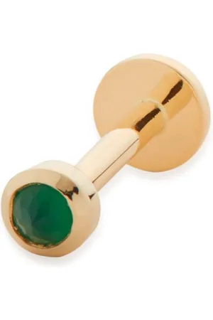 Monica Vinader 9K yellow Mini Gem onyx earring
