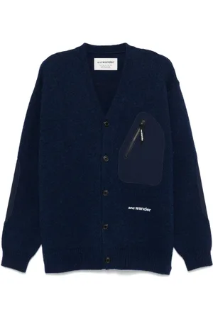 and wander Logo-embroidered cardigan