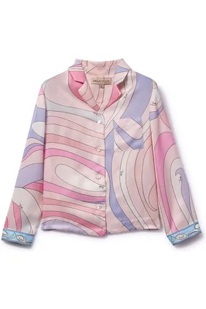 PUCCI Junior Marmo-print long-sleeve shirt