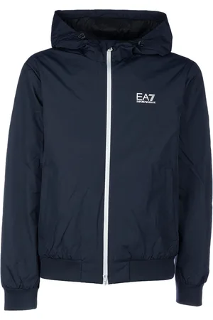 EA7 Logo-print zip-up hoodie
